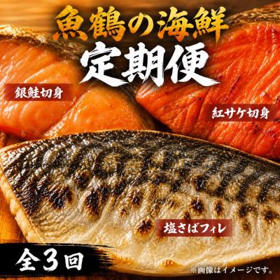 ふるさと納税 由良町 【毎月定期便】海鮮セットF(銀鮭切身・サバフィレ・紅鮭切身)全3回