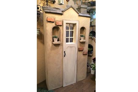 ＜Moon Rabbit＞お庭道具が隠せる小屋型のシャビー塀 ｜ エクステリア 庭 ガーデニング 屋外 ガーデンファニチャー