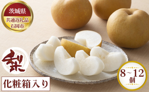 No.629 【先行予約】お中元　梨　化粧箱入り　8～12個【茨城県共通返礼品 石岡市】 ／ 果物 なし ナシ 茨城県