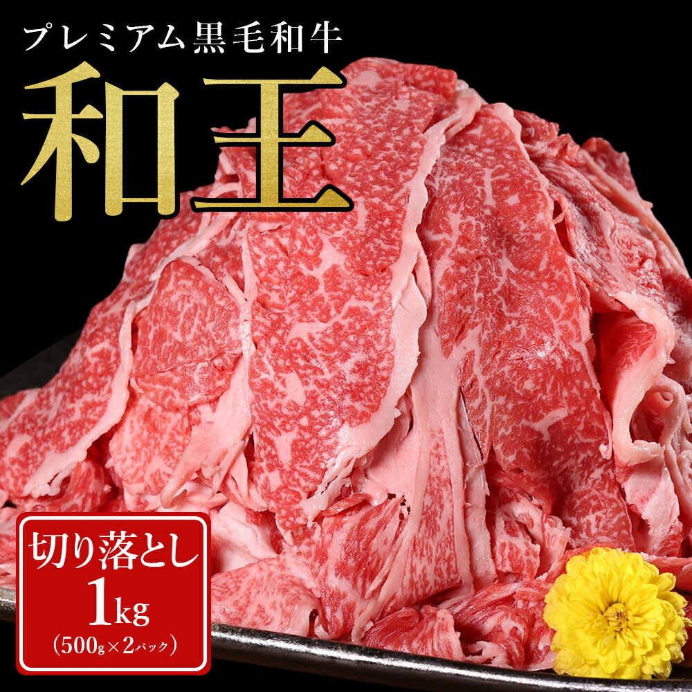【ふるさと納税】 プレミアム 黒毛和牛 「和王」 切り落とし 1kg (500g×2パック) A4 A5 等級 和王 肉 牛肉 切り落とし 訳あり 冷凍 小分け 熊本県 水上村