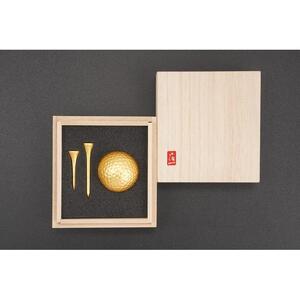 【箔一】 金箔 ゴルフボール ティー セット(シングル) 金沢箔 金箔使用 ゴルフグッズ 記念品 お土産