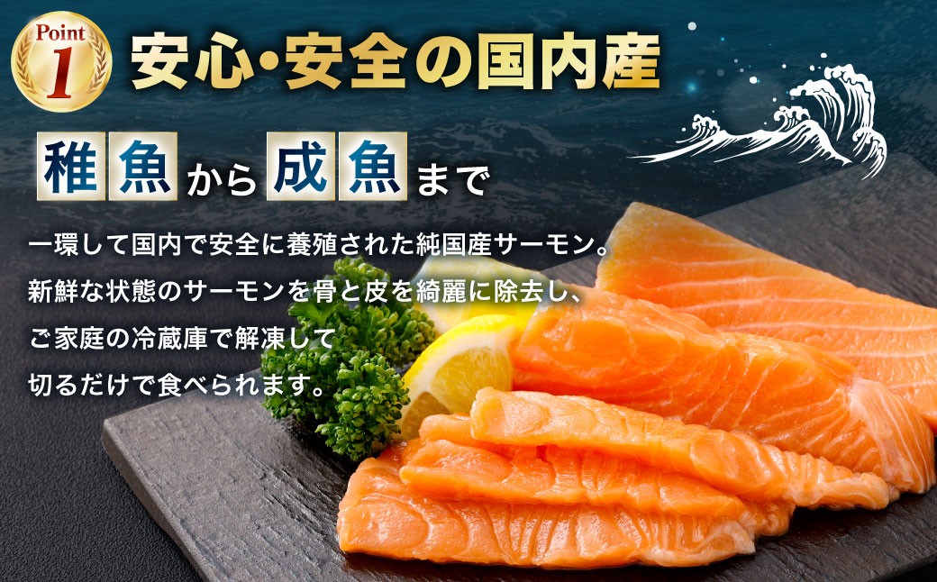 【6回定期便】 国産 トラウトサーモン 計約9.6kg （約200g×8パック）×6回