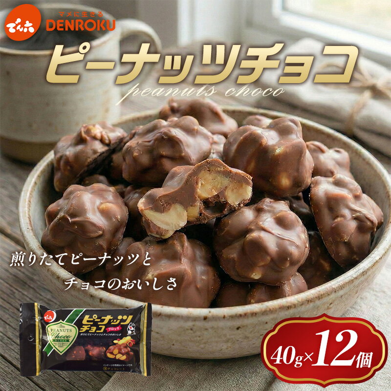 【ふるさと納税】【でん六】ピーナッツチョコ 40g FY25-501 ナッツ チョコレート 菓子 お菓子