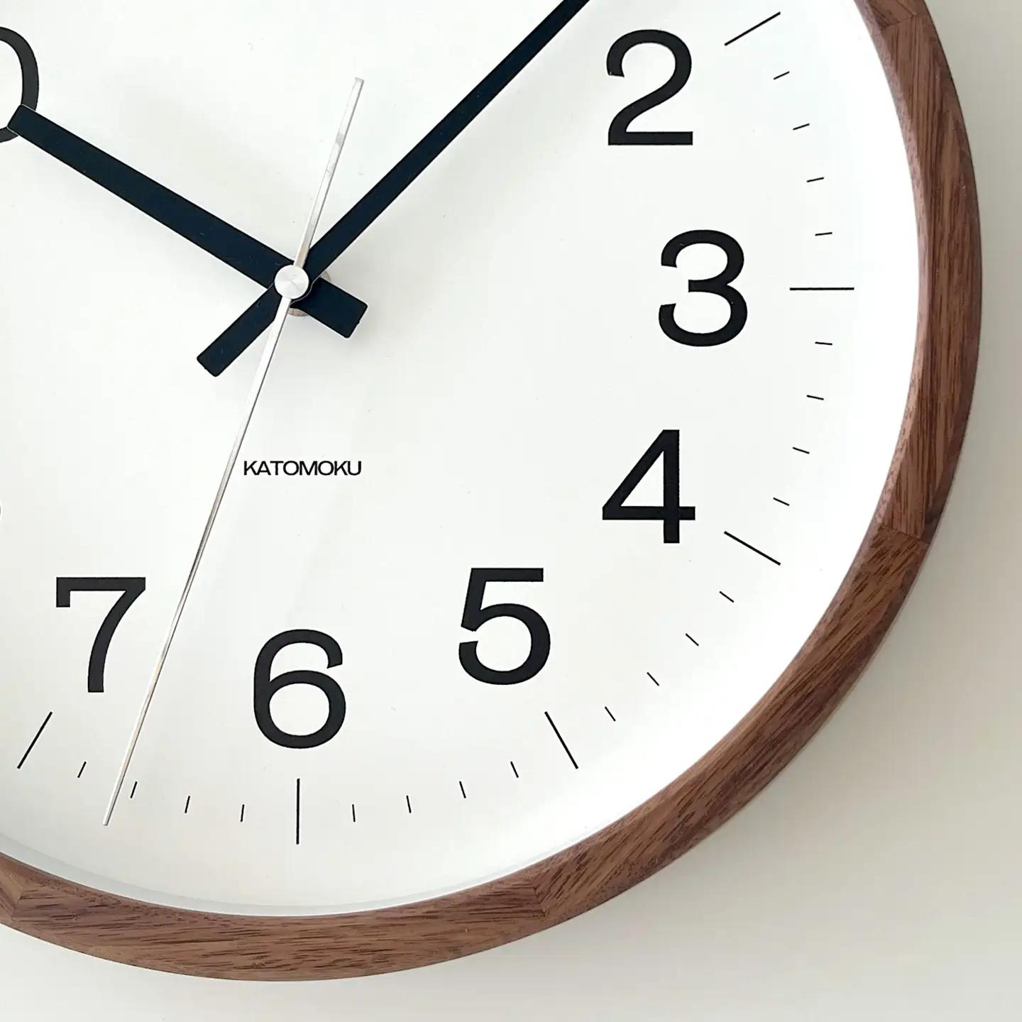 KATOMOKU muku clock 木製掛け時計（ウォールナット）km-113WA