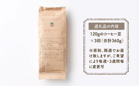 【定期便 全3回】【豆】屋久島の水で研いだ（焙煎機を使用した）コーヒー（1回分150g）