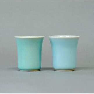 有田焼 翡翠・天青こどもコップ 2色セット 青磁 食器 ぐい呑 湯呑 うつわ 作家 梶原大敬 茂正工房 A18-67_イメージ3