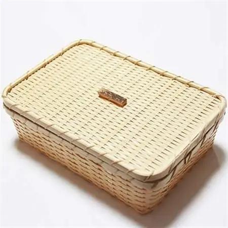 竹細工　弁当篭(大)(3062901)_竹細工  日本製  伝統工芸品  竹工芸  弁当箱  ハンドメイド  伝統工芸  竹かご_【1119660】