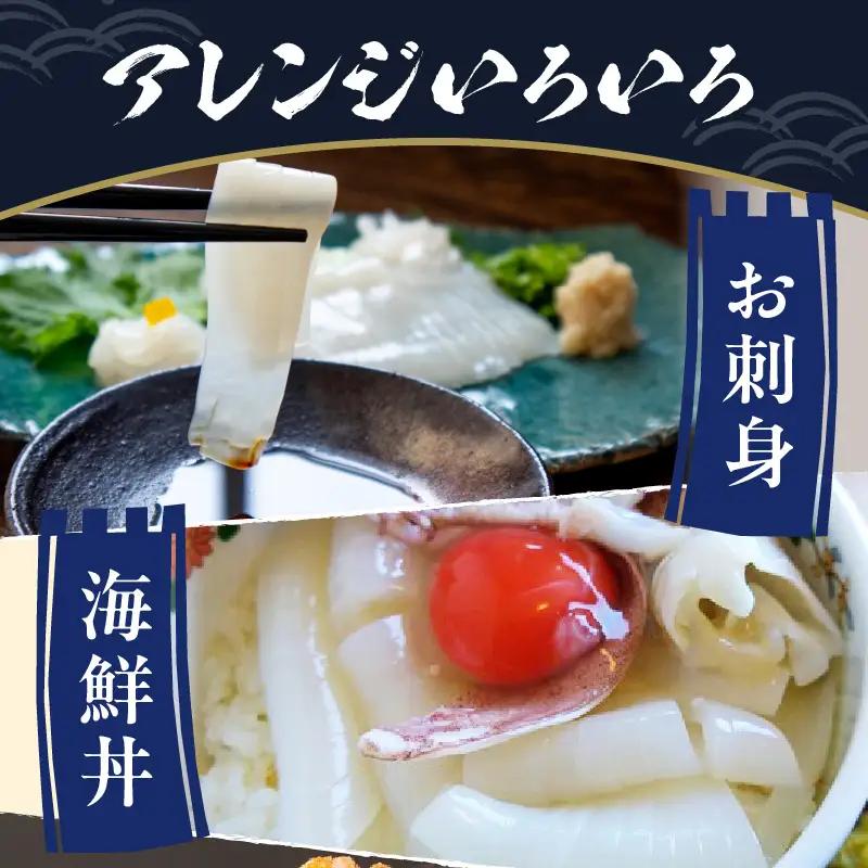 【先行予約】京丹後産　『海の京都』の逸品！！　活白イカ姿造り（クリスタル白いか）1人前サイズ2杯（150g前後）（2026年6月上旬～発送）