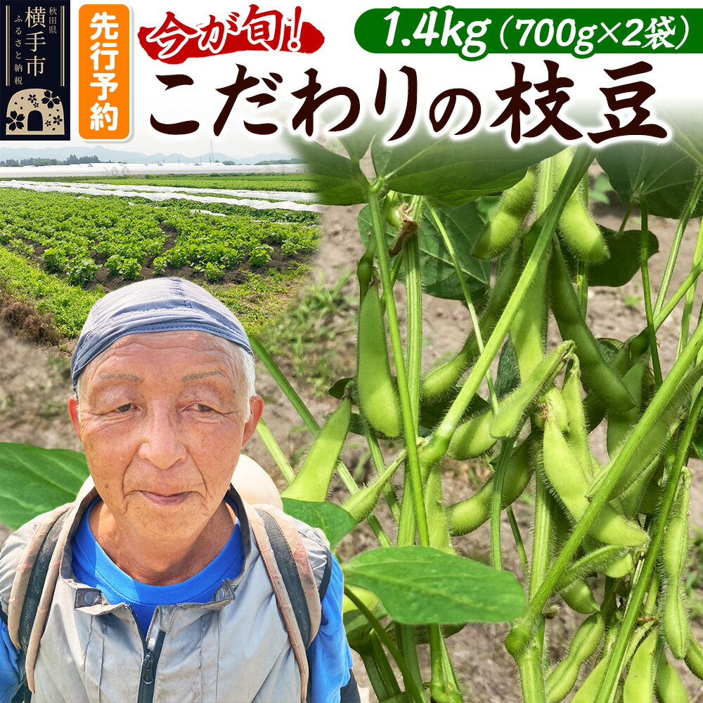 【ふるさと納税】【先行受付】7月下旬より発送 こだわりの枝豆 1.4kg（700g×2袋）秋田県横手市産