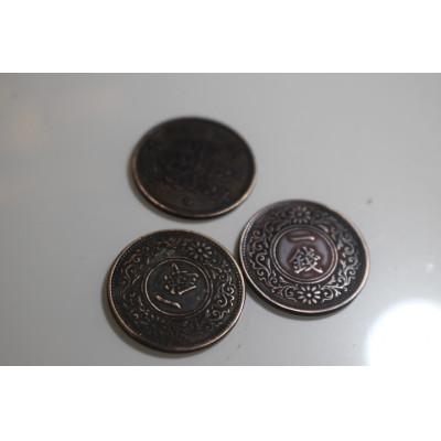ふるさと納税 山県市 古銭一銭銅貨・桔梗の家紋ピンバッジ |  | 03