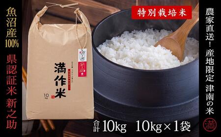 【令和8年産 先行予約】県認証 魚沼津南産新之助 10kg(10kg×1袋) 産地限定！農家直送 |津南町 魚沼産 コシヒカリ