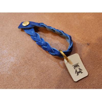 ふるさと納税 松江市 鞄のループキーホルダー×小泉八雲チャーム(河童)青(松江市)