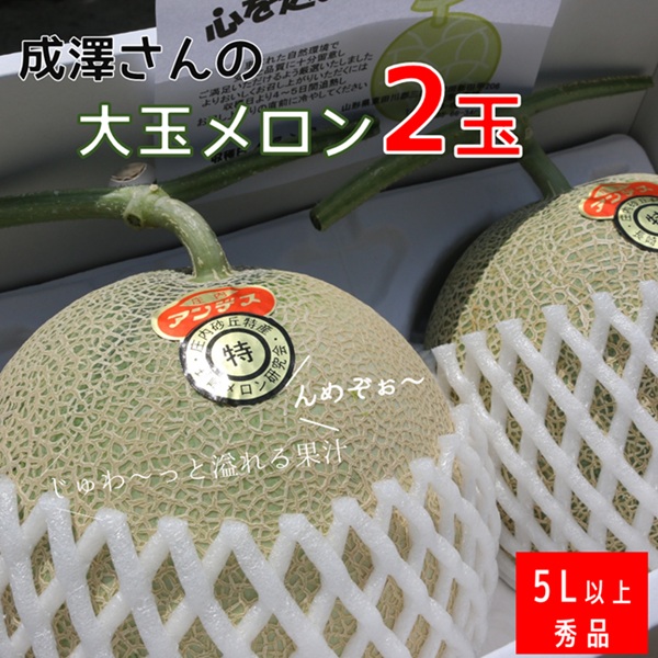 ★先行予約★【令和8年産】成澤さんの厳選！【2玉入】高糖度大玉メロン ※令和8年6月下旬頃より発送開始予定(成澤　秀雄)