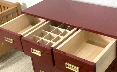 桐モダンチェスト 90巾三の三 古代朱 《創業明治2年 田中家具 謹製》 家具 伝統 暮らし インテリア 人気 ランキング おすすめ ギフト 故郷 ふるさと 納税 福島 ふくしま 二本松市 送料無料【