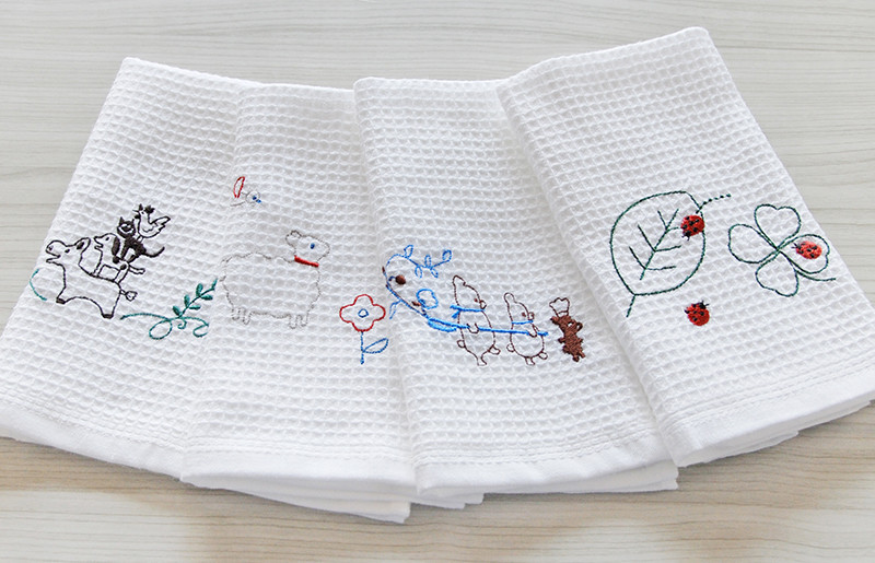 
シンジカトウ「ふきぴか キッチンタオル（刺繍）」セット
