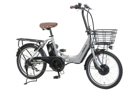 PELTECH ペルテック ノーパンク 折り畳み 電動アシスト自転車 20インチ 自転車 マットグレイ
