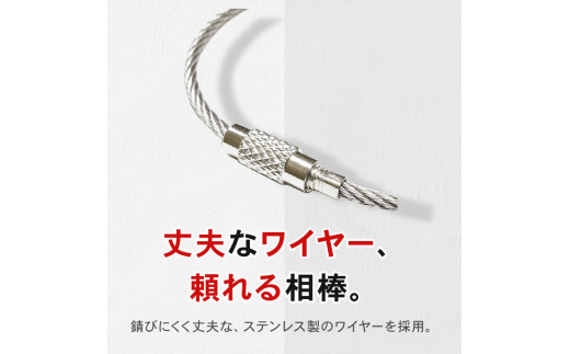 【ネイビー】 ワイヤータグ Wire Tag 革 レザー トラベル バッグ 目印 キーリング キーホルダー チャーム キーケース ワイヤー カラー メンズ レディース 無くさない 携帯 コンパクト 小