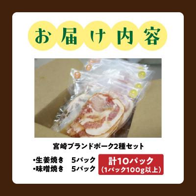 ふるさと納税 宮崎市 宮崎ブランドポーク　生姜焼き味噌焼きセット(5パック×2種類) |  | 03