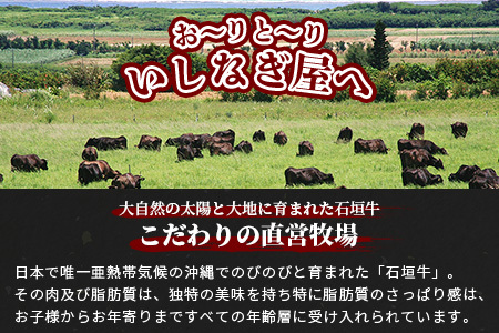 【全3回 定期便A】 石垣牛特選　焼肉・サーロインステーキ・すきしゃぶ　計2.2kg （いしなぎ屋）【 特選肉 肉 高級 黒毛和牛 和牛 牛 サーロイン ステーキ すき焼き しゃぶしゃぶ】AB-29