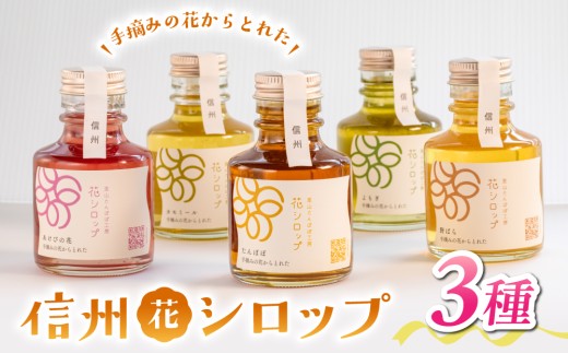 
                  信州の花シロップ　お任せ3種（たんぽぽ、よもぎ、あけびの花、カモミール、野ばらのうち3種）【里山たんぽぽ工房】
                