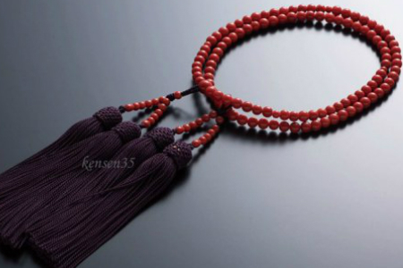 【数珠】赤珊瑚約5mm玉 本連数珠