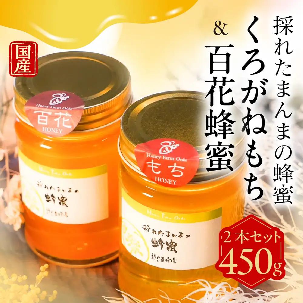 はちみつ 食べ比べ 450g 2本 くろがねもち 百花｜はちみつ
