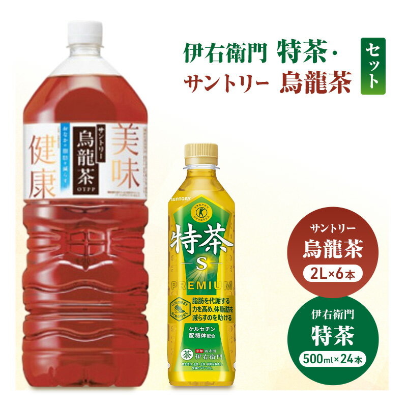 【ふるさと納税】お茶 伊右衛門 特茶(500ml×24本×)1ケース 特茶 烏龍茶(2L×6本)ケース サントリー 特定保健用食品 トクホ 緑茶 ペットボトル 神奈川県 綾瀬市