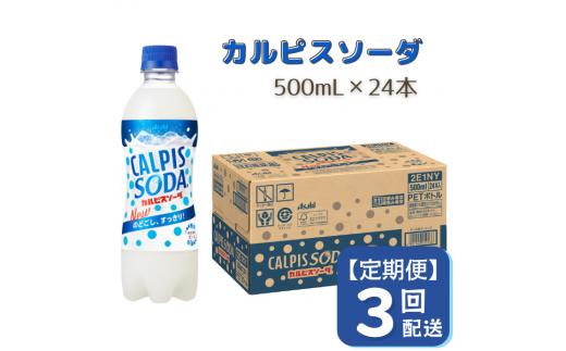 
【定期便】カルピスソーダ（500mL×24本）〔3回配送〕039-002
