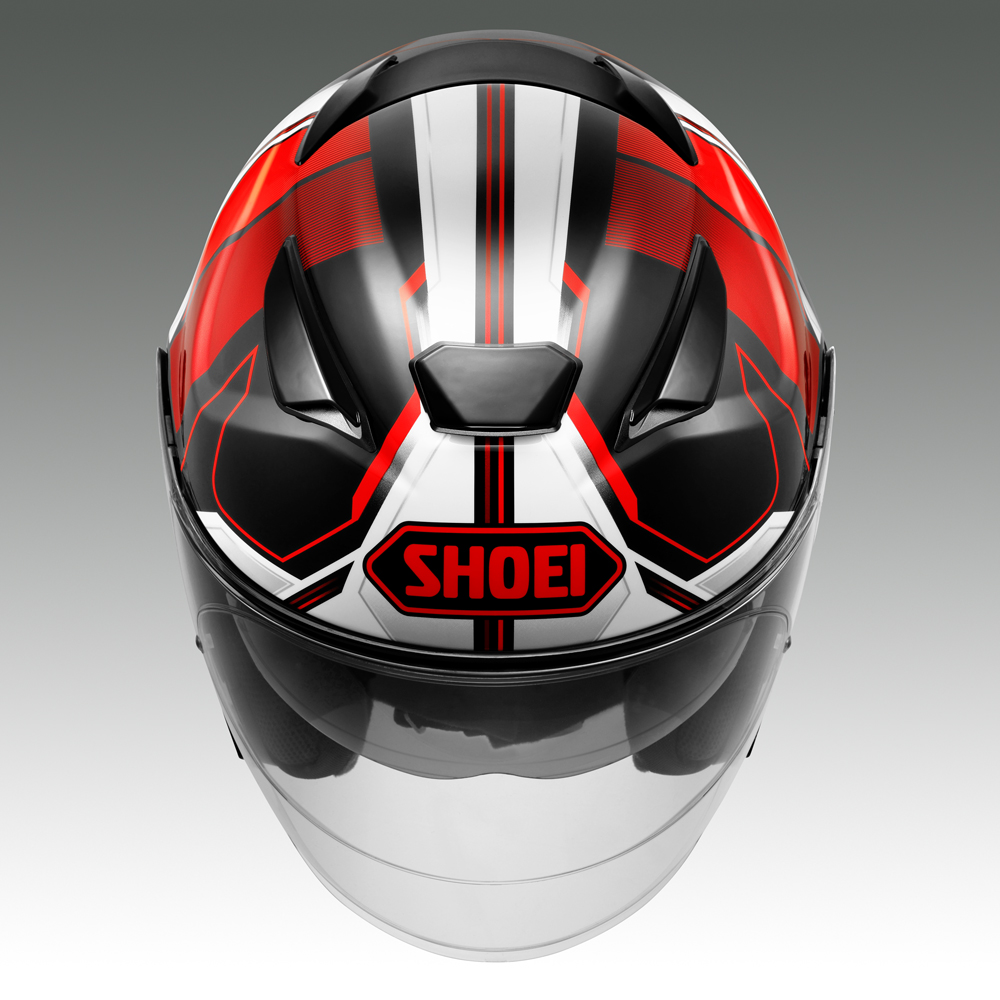 SHOEIヘルメット「J-Cruise 3 WHIZZY (RED／BLACK)」S フィッティングチケット付｜ジェット バイク ツーリング ショウエイ [1447]
