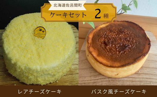 2種のケーキセット（レアチーズケーキ・バスク風チーズケーキ） 【 ふるさと納税 人気 おすすめ ランキング 菓子 焼菓子 バスク風 チーズケーキ レアチーズケーキ 甘い 美味しい 北海道 佐呂間町 送料無料 】 SRMJ022