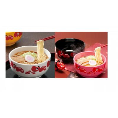 ふるさと納税 喜多方市 河京　赤べこ丼(黒・白・ピンク)ラーメン3個セット