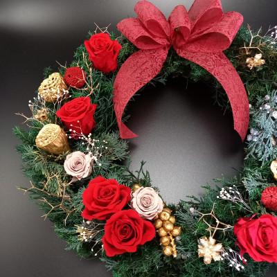 ふるさと納税 岡山市 プリザーブドフラワークリスマスリース |  | 01