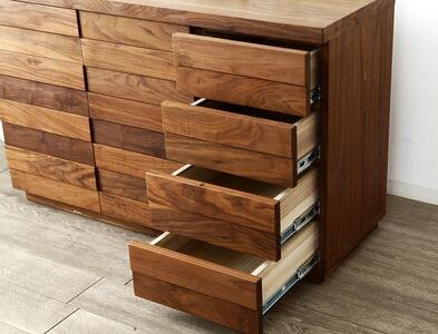 大川家具 クレーター 120cmリビングボード 台輪 天然木ウォールナット