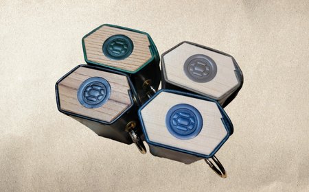 イタリア製 本革使用 マルチケース グレー×ヒノキ 手作り 木曽ヒノキ 岐阜市 / Kame´s crafts 亀藝[ANGX003]