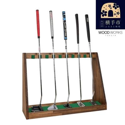 ふるさと納税 横手市 WOOD WORKS ゴルフクラブスタンド パターラック10本用 【本体カラー:ブラウン】