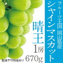 【ふるさと納税】ぶどう 2025年 先行予約 シャイン マスカット 晴王 1房 約670g 晴れの国 おかやま 岡山県産 フルーツ王国 果物王国　 果物 ぶどう フルーツ 食後 産地直送 　お届け：2025年9月上旬～2025年10月下旬