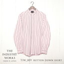 【ふるさと納税】播州織メンズシャツ「THE INDUSTRY WORKS」（ピンク×グレー×ホワイト）