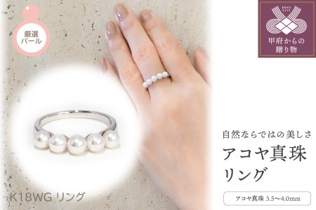 K18WG　アコヤ真珠　リング(#1：03013109)