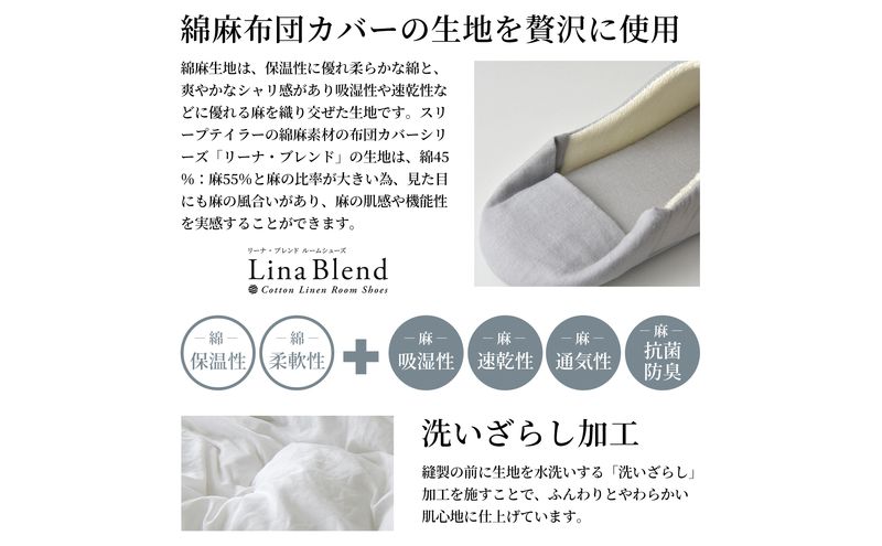 洗いざらし綿麻素材のバブーシュ Sサイズ リネン コットン リーナブレンド カーキ 日本製 スリッパ  綿麻素材のルームシューズ メンズ レディース キッズ 静岡 浜松市