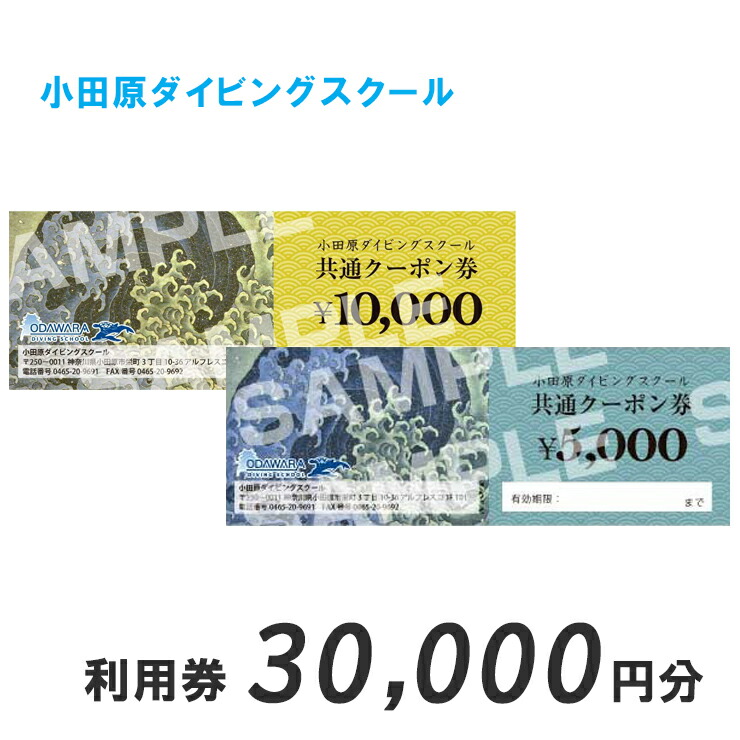 小田原ダイビングスクール共通クーポン券 30,000円分【 神奈川県 小田原市 】