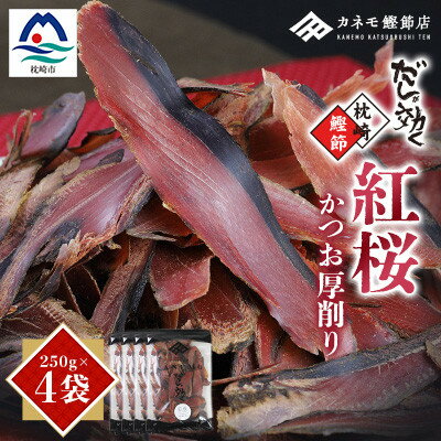 【ふるさと納税】【業務用】本場 枕崎産 かつお厚削り「紅桜」【合計1Kg】無添加 老舗鰹節店かつおぶし A6-42_ 鰹節 粗削り 削り節 パック 鰹 カツオ 出汁 だし 人気 送料無料 【1167009】