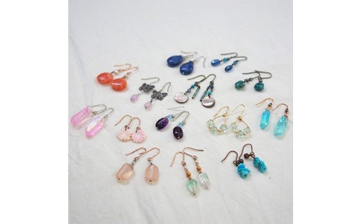 彩りハンドメイド 天然石 ピアス3点セット [0059]_イメージ3