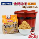 【ふるさと納税】 麦みそ 1kg ×5個 セット 計 5kg 金時みそ 宮居醤油店 味噌 みそ 麦味噌 お味噌 miso 味噌汁 みそ汁 朝食 和食 スープ 手作り 小分け パック 発酵 発酵調味料 調味料 麦 麹 こうじ 国産 愛媛 宇和島 J010-122002