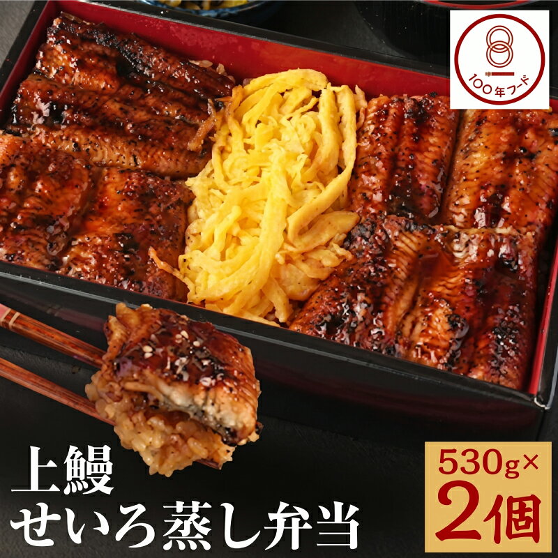 【ふるさと納税】【文化庁｢100年フード｣認定品】 上鰻せいろ蒸し弁当 530g×2個 せいろ蒸し 弁当 うなぎ 若松屋 国産鰻 九州産 冷凍 送料無料