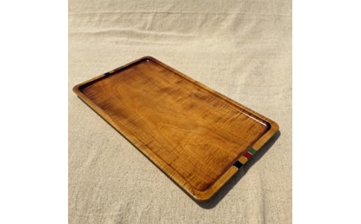 ＜香川漆器＞45cm長角盆　スリ漆四季【1620845】