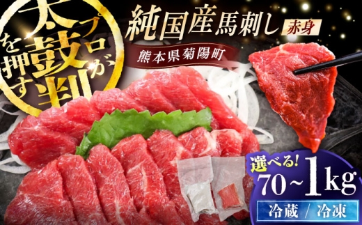 【冷凍】純国産馬 赤身馬刺し盛り 計約1kg (約100g×10個) / ばさし 馬刺 あかみ 熊本馬刺し 熊本県 菊陽町【株式会社古閑ファーム】 [BHDF008]