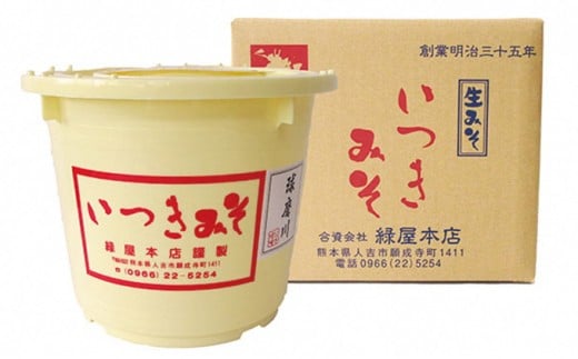 「ひとよしの百年蔵」いつきみそ（米麦あわせ/生みそ）5kg 化粧桶入り