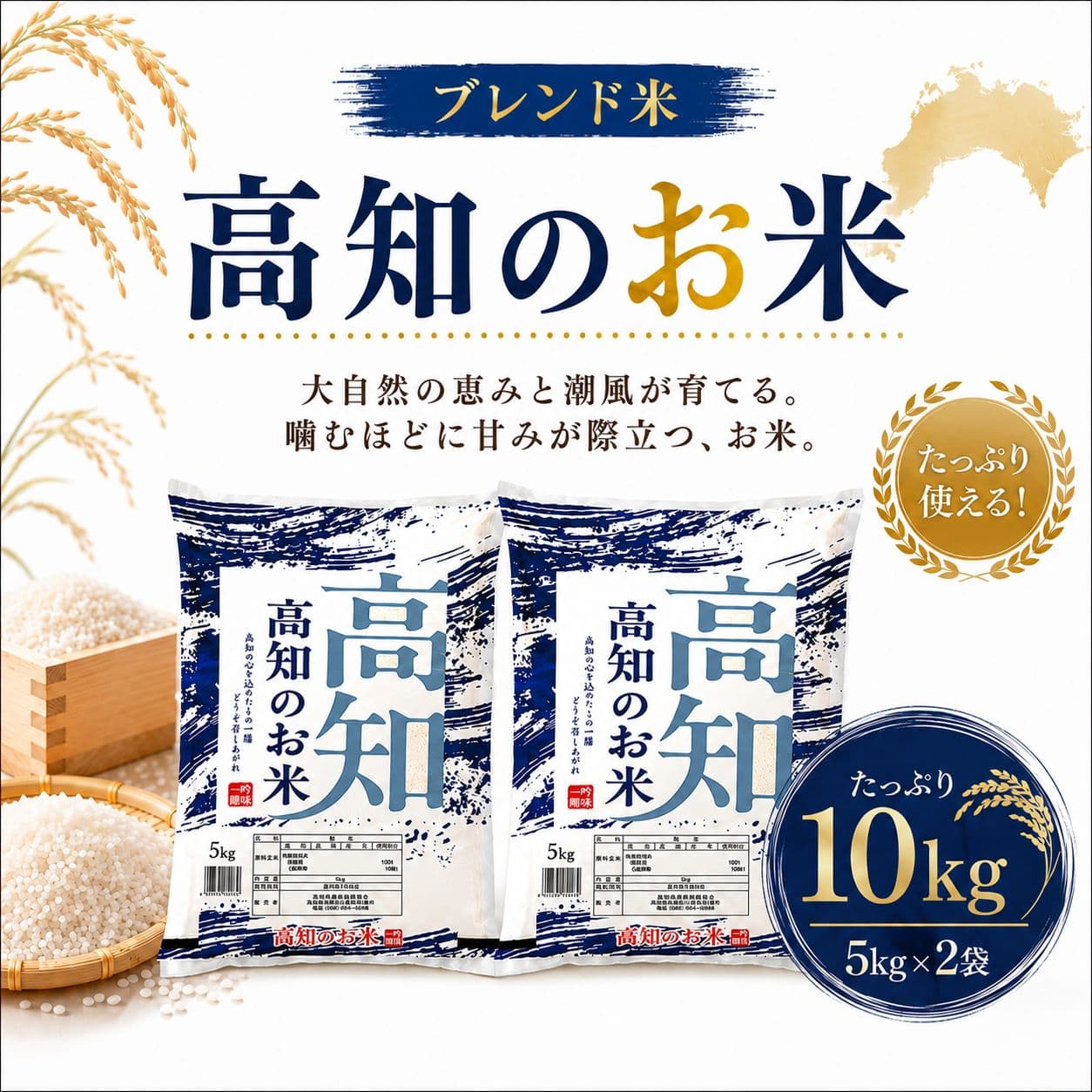 【ふるさと納税】 ブレンド米 複数年度 高知のお米 10キロ 複数原料米 高知県産 人気 米 白米 精米 国産米 産地直送 お弁当 高知県 室戸市