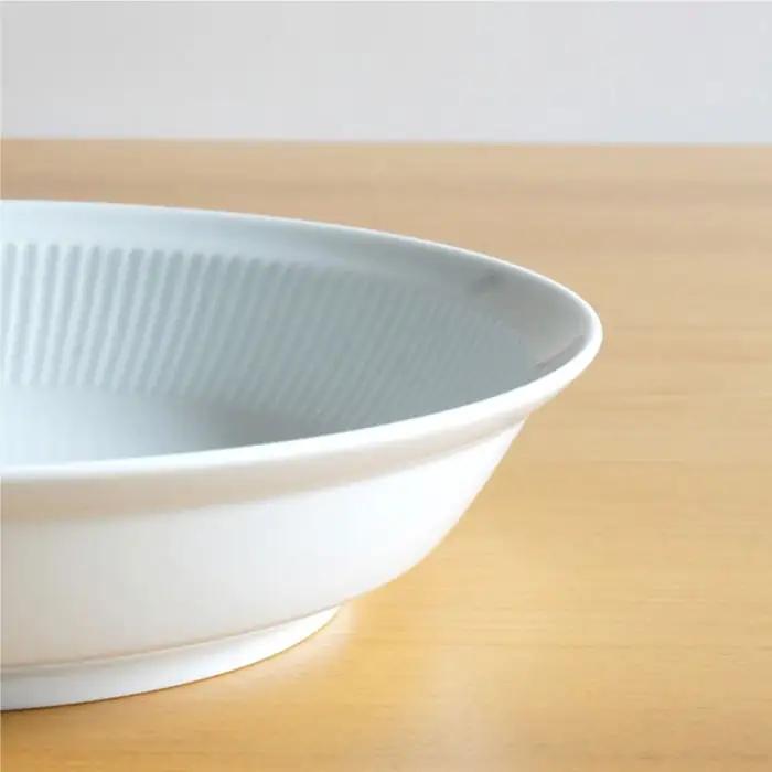 【白山陶器】【美しいレリーフ模様】よしず彫 盛鉢 1ピース 白磁 ボウル 食器 皿 【波佐見焼】 [TA75] 波佐見焼