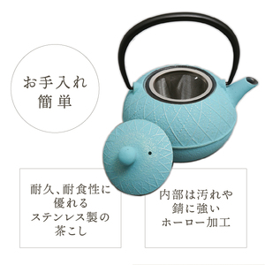 南部鉄器 急須 アーガイル（アクアブルー） 0.6L 【及春鋳造所 作】 伝統工芸品 キッチン用品 食器 日用品 雑貨 [Y0040]
